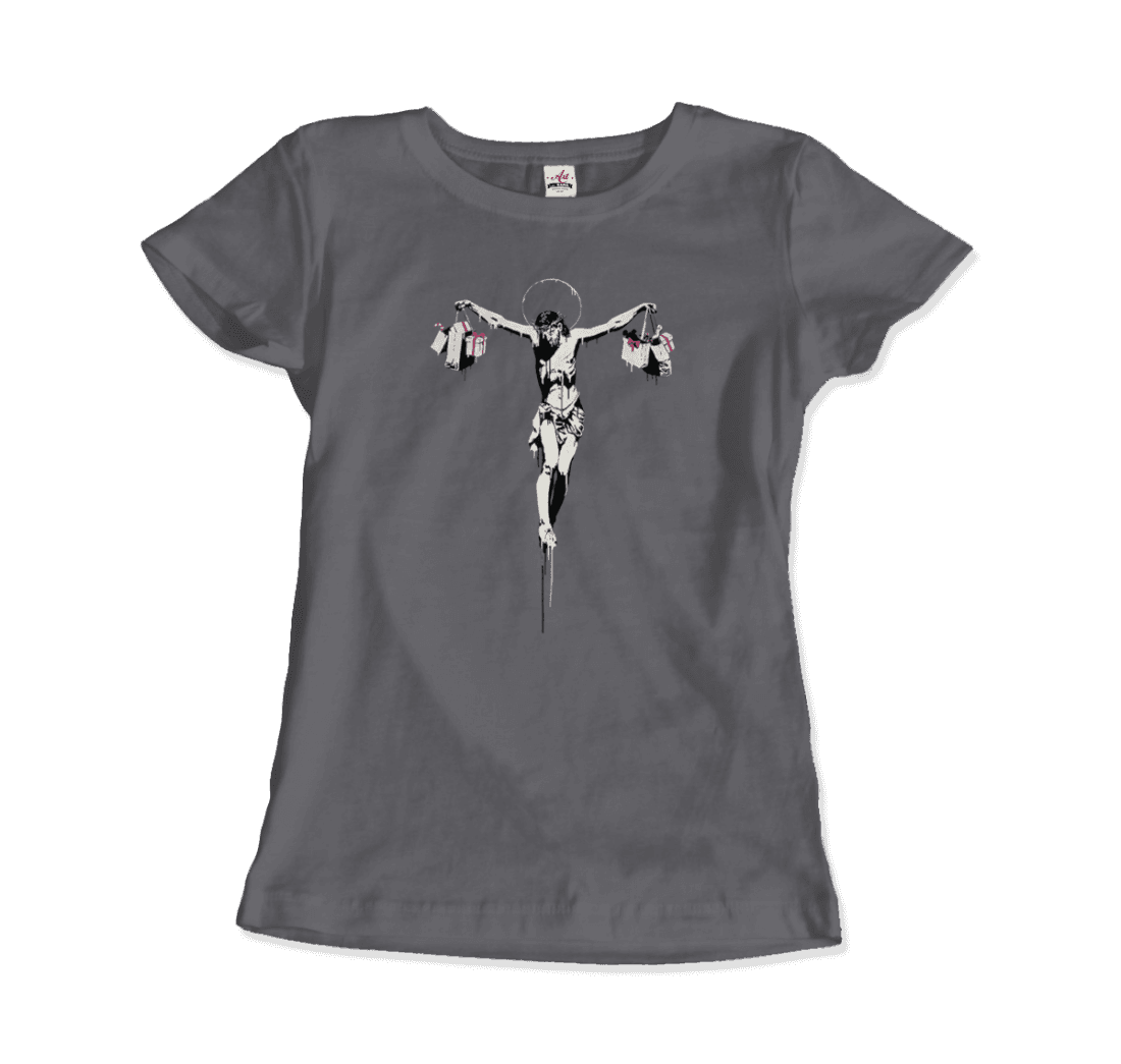 Banksy Christ with Shopping Bags Street Art T-Shirt-11