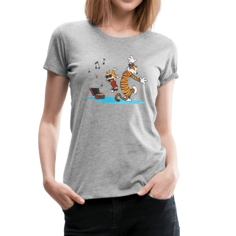 Calvin and Hobbes Dancing with Record Player T-Shirt-3