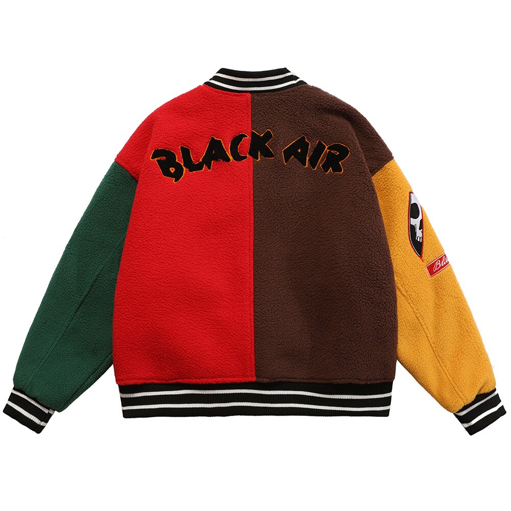 Men's winter jacket Color Block Patchwork Embroidery Thick Warm Baseball Jacket Couple High Street Coat Male Streetwear-1