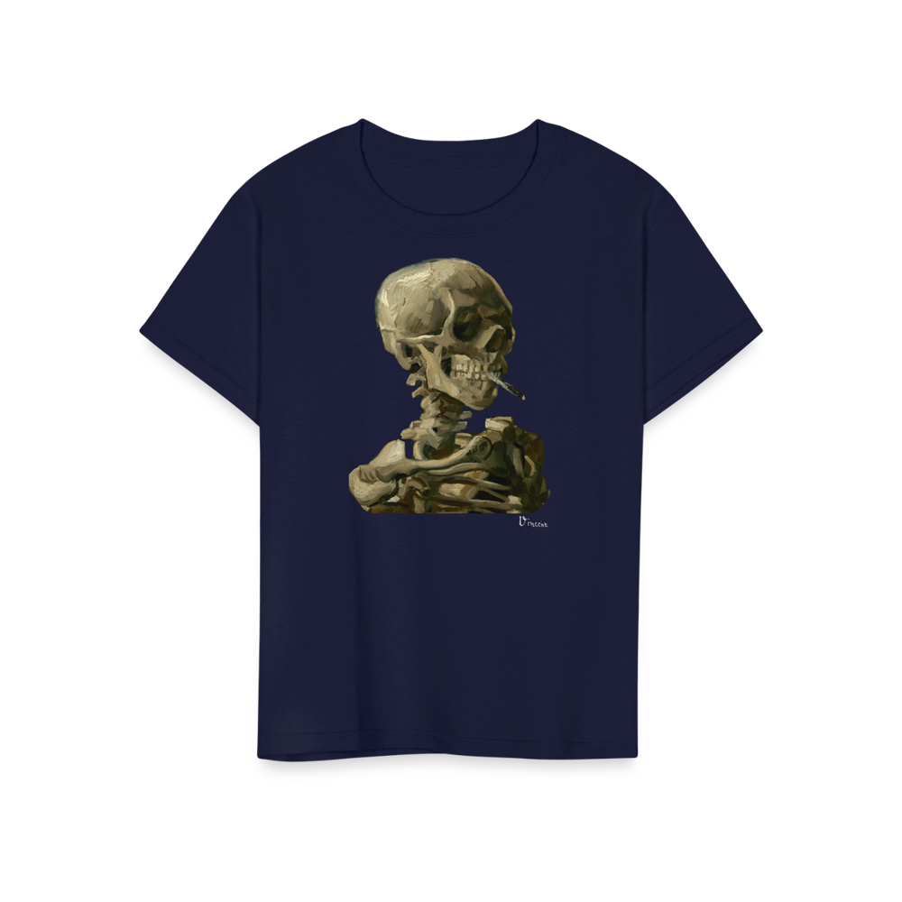 Van Gogh Skull of a Skeleton with Burning Cigarette 1886 T-Shirt-13