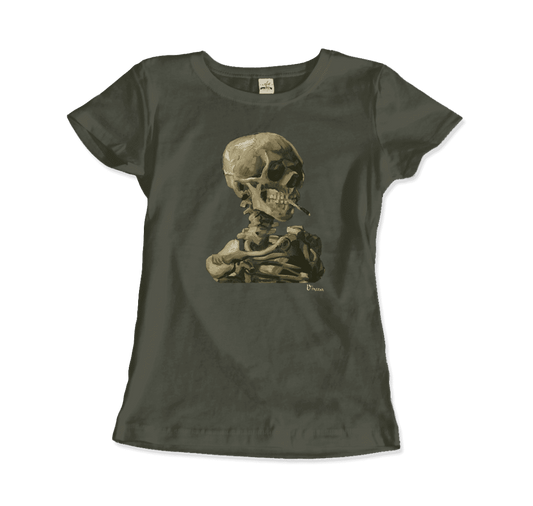 Van Gogh Skull of a Skeleton with Burning Cigarette 1886 T-Shirt-10