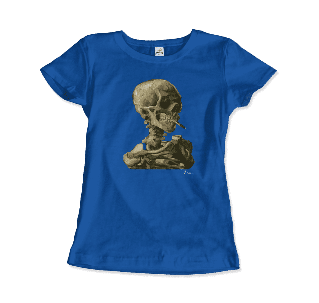 Van Gogh Skull of a Skeleton with Burning Cigarette 1886 T-Shirt-11